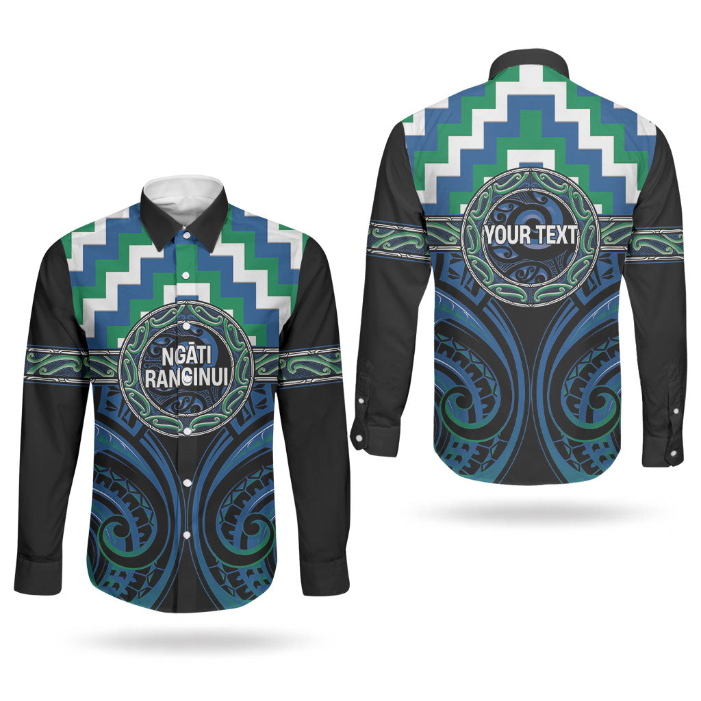 Aotearoa Ngati Ranginui Personalised Couples Matching Tank Maxi Dress and Long Sleeve Button Shirt Maori Iwi Poutama Puhoro Tattoo LT14 - Polynesian Pride