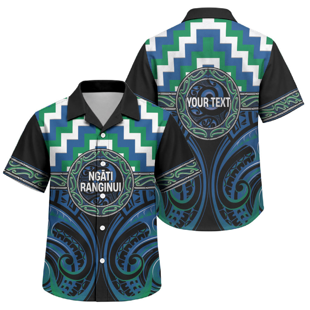 Aotearoa Ngati Ranginui Personalised Family Matching Long Sleeve Bodycon Dress and Hawaiian Shirt Maori Iwi Poutama Puhoro Tattoo LT14 Son's Shirt Green - Polynesian Pride