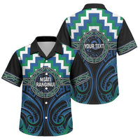 Aotearoa Ngati Ranginui Personalised Family Matching Off Shoulder Short Dress and Hawaiian Shirt Maori Iwi Poutama Puhoro Tattoo LT14 Son's Shirt Green - Polynesian Pride