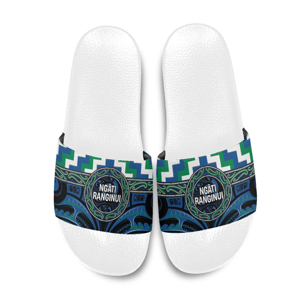 Aotearoa Ngati Ranginui Slide Sandals Maori Iwi Poutama Puhoro Tattoo LT14 Green - Polynesian Pride