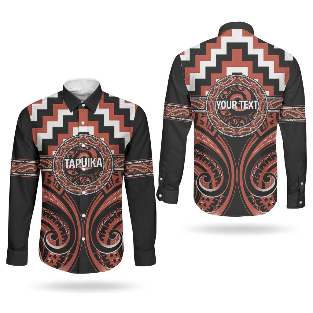 Aotearoa Tapuika Personalised Couples Matching Tank Maxi Dress and Long Sleeve Button Shirt Maori Iwi Poutama Puhoro Tattoo LT14 - Polynesian Pride