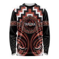 Aotearoa Tapuika Personalised Long Sleeve Shirt Maori Iwi Poutama Puhoro Tattoo LT14 Unisex Red - Polynesian Pride