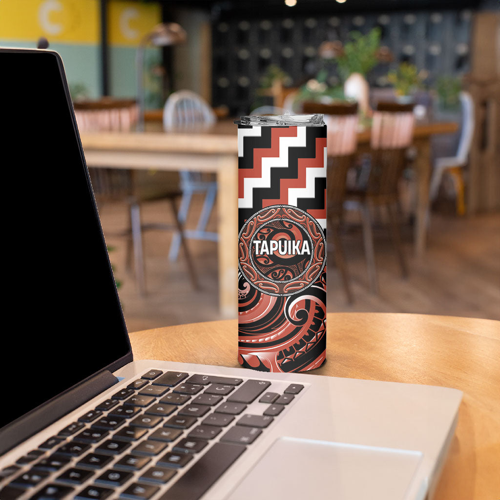 Aotearoa Tapuika Personalised Skinny Tumbler Maori Iwi Poutama Puhoro Tattoo LT14 - Polynesian Pride