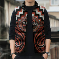 Aotearoa Tapuika Personalised Sleeveless Puffer Jacket Maori Iwi Poutama Puhoro Tattoo LT14 - Polynesian Pride