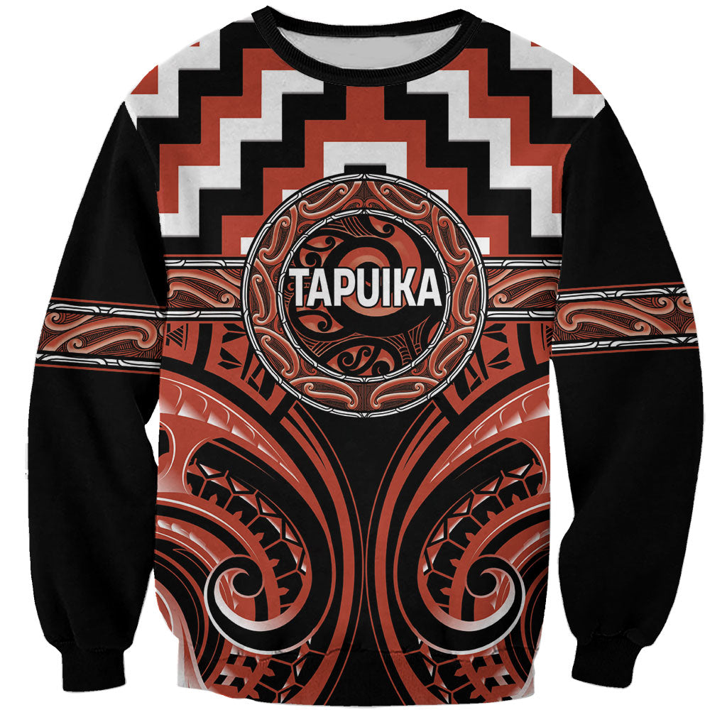 Aotearoa Tapuika Personalised Sweatshirt Maori Iwi Poutama Puhoro Tattoo LT14 Unisex Red - Polynesian Pride