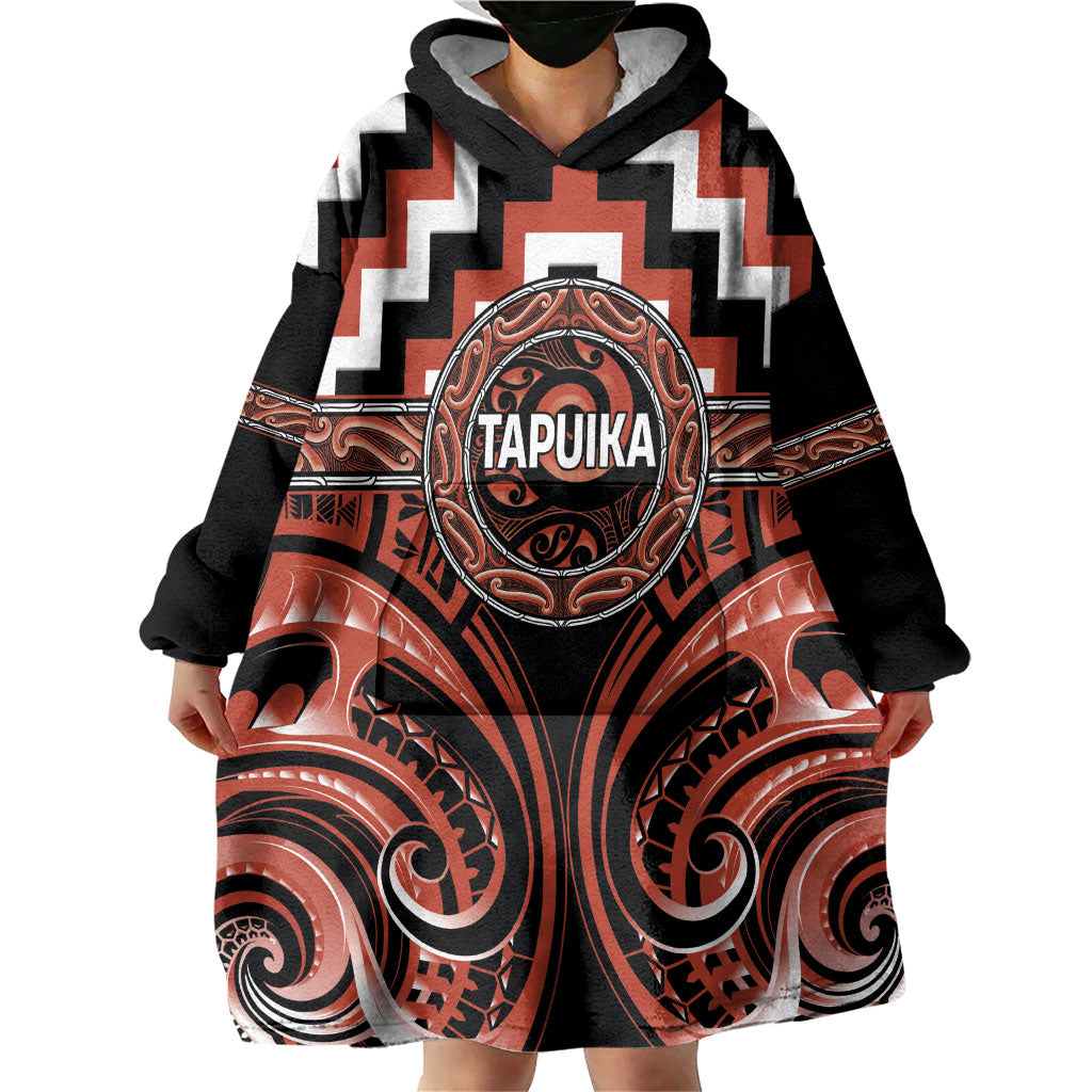 Aotearoa Tapuika Personalised Wearable Blanket Hoodie Maori Iwi Poutama Puhoro Tattoo LT14 - Polynesian Pride