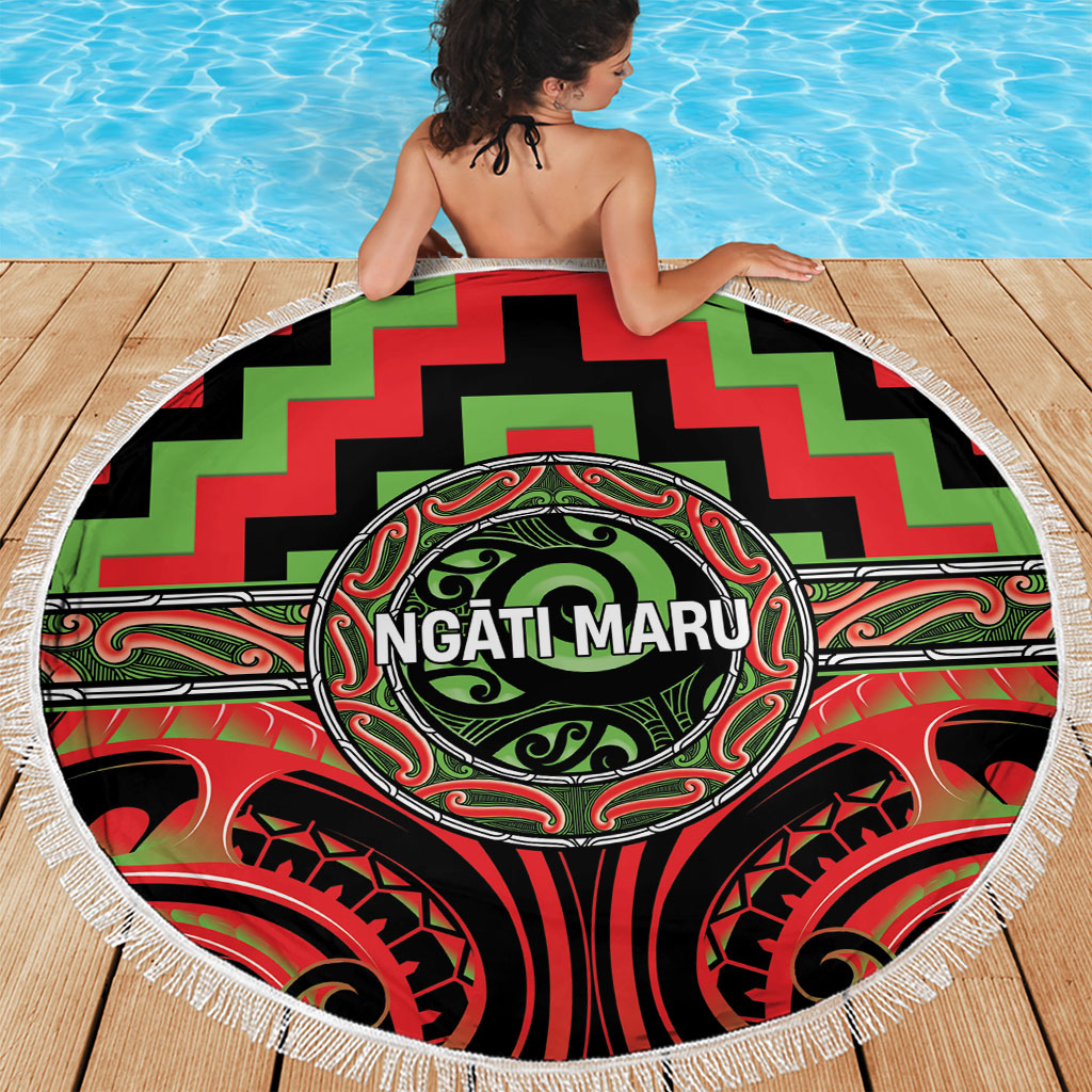 Aotearoa Ngati Maru Beach Blanket Maori Iwi Poutama Puhoro Tattoo LT14 - Polynesian Pride
