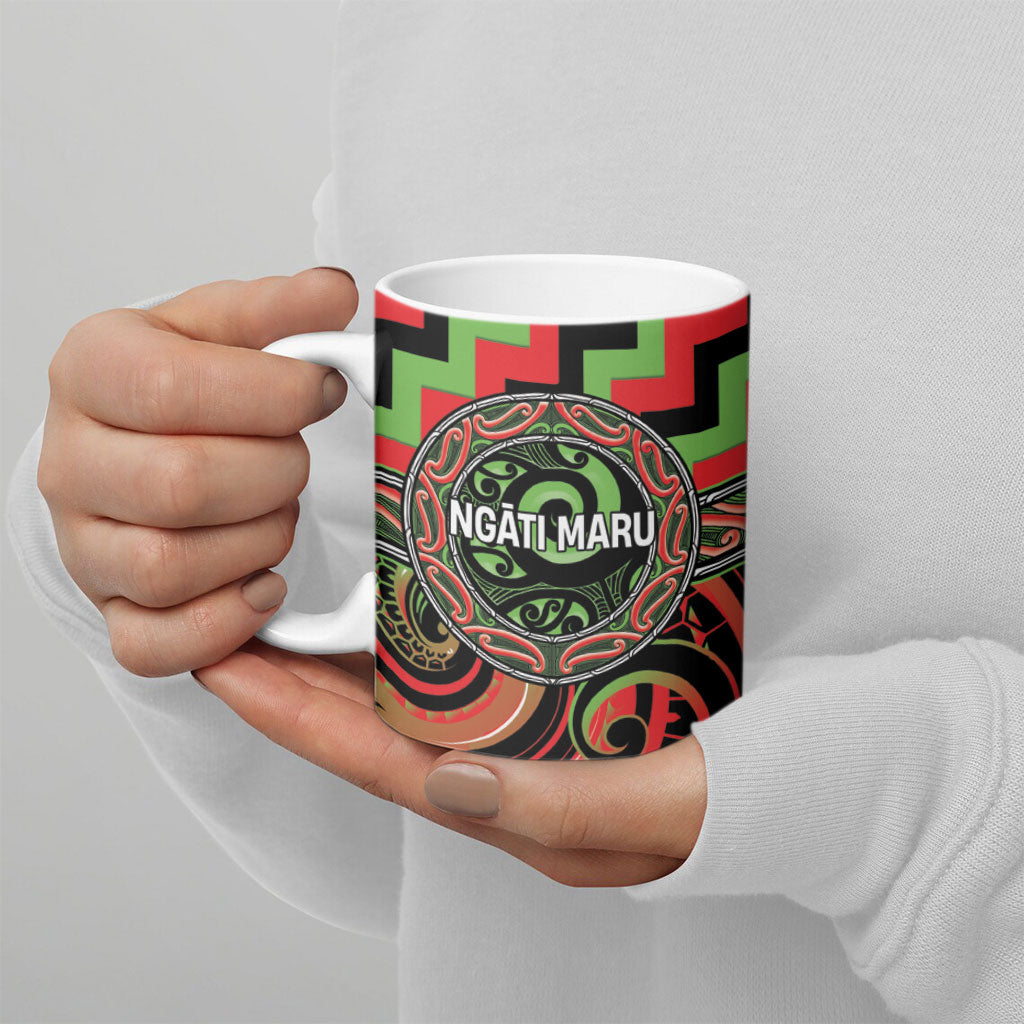 Aotearoa Ngati Maru Personalised Ceramic Mug Maori Iwi Poutama Puhoro Tattoo LT14 - Polynesian Pride