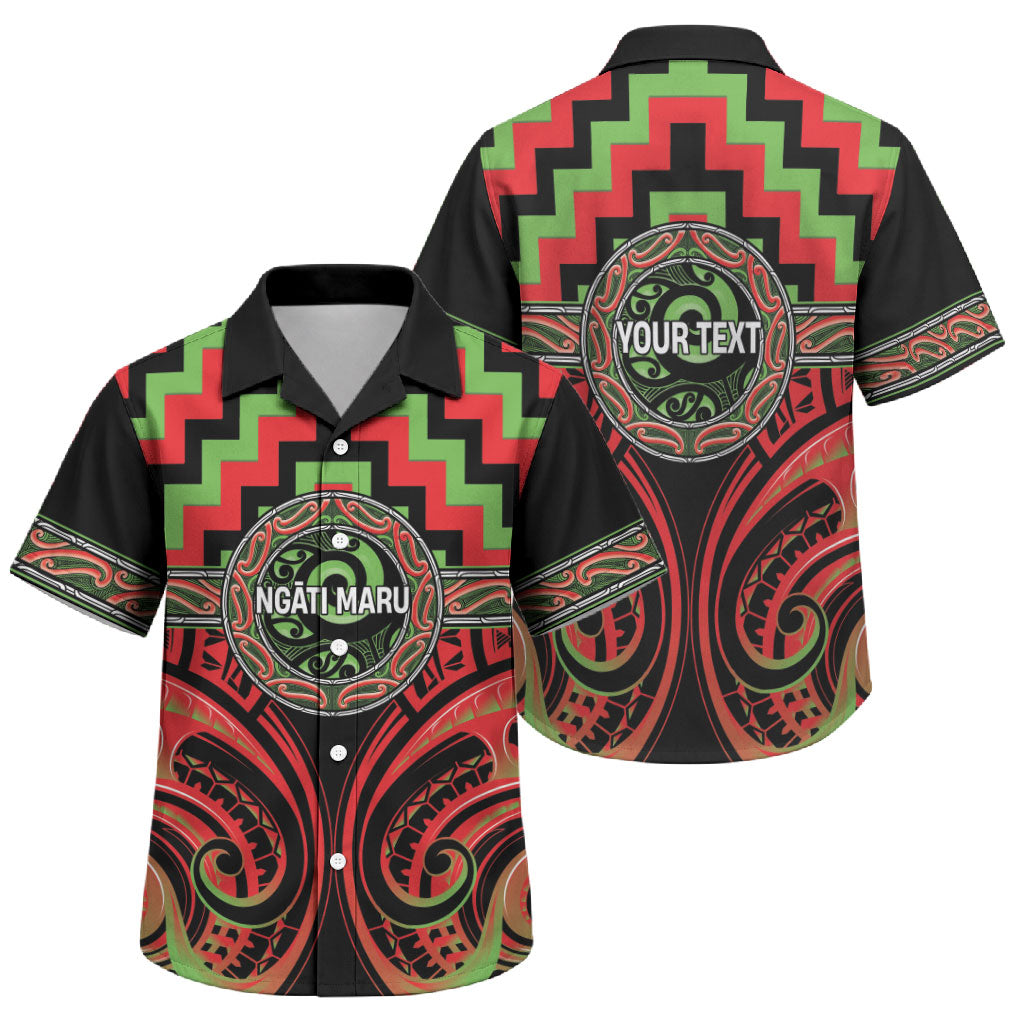 Aotearoa Ngati Maru Personalised Family Matching Puletasi and Hawaiian Shirt Maori Iwi Poutama Puhoro Tattoo LT14 Son's Shirt Red - Polynesian Pride
