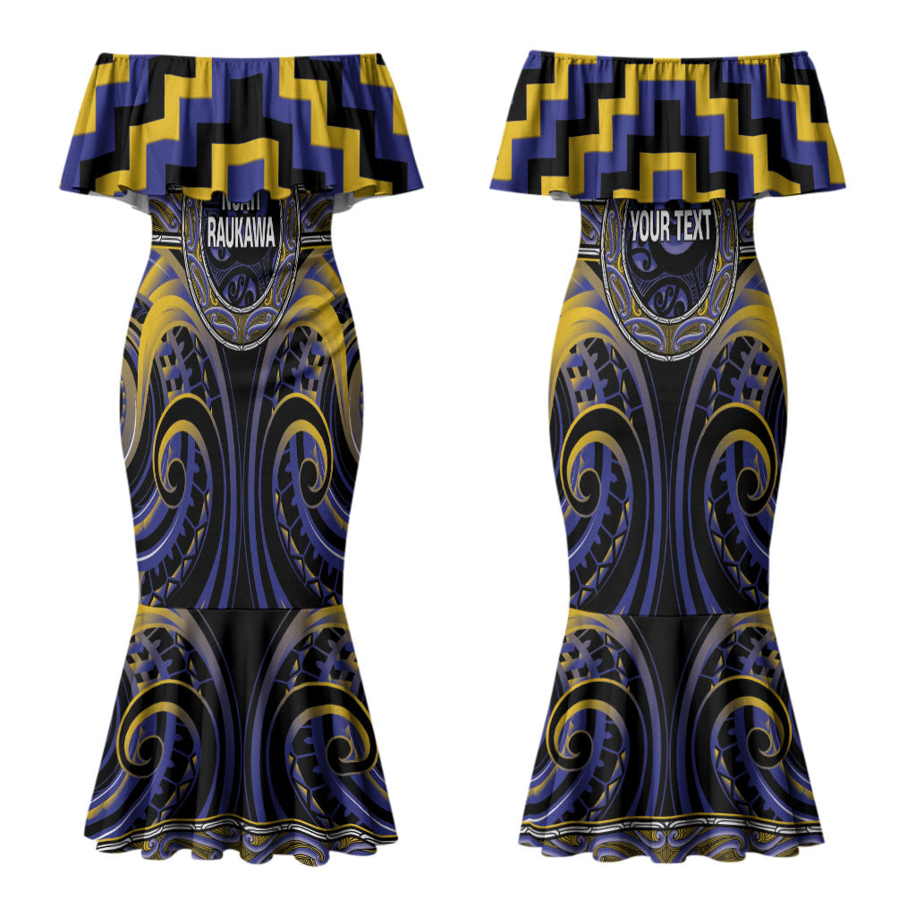 Aotearoa Ngati Raukawa Personalised Couples Matching Mermaid Dress and Hawaiian Shirt Maori Iwi Poutama Puhoro Tattoo LT14 - Polynesian Pride