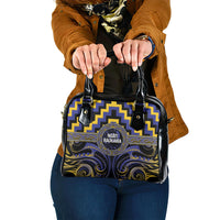 Aotearoa Ngati Raukawa Shoulder Handbag Maori Iwi Poutama Puhoro Tattoo LT14 One Size Blue - Polynesian Pride
