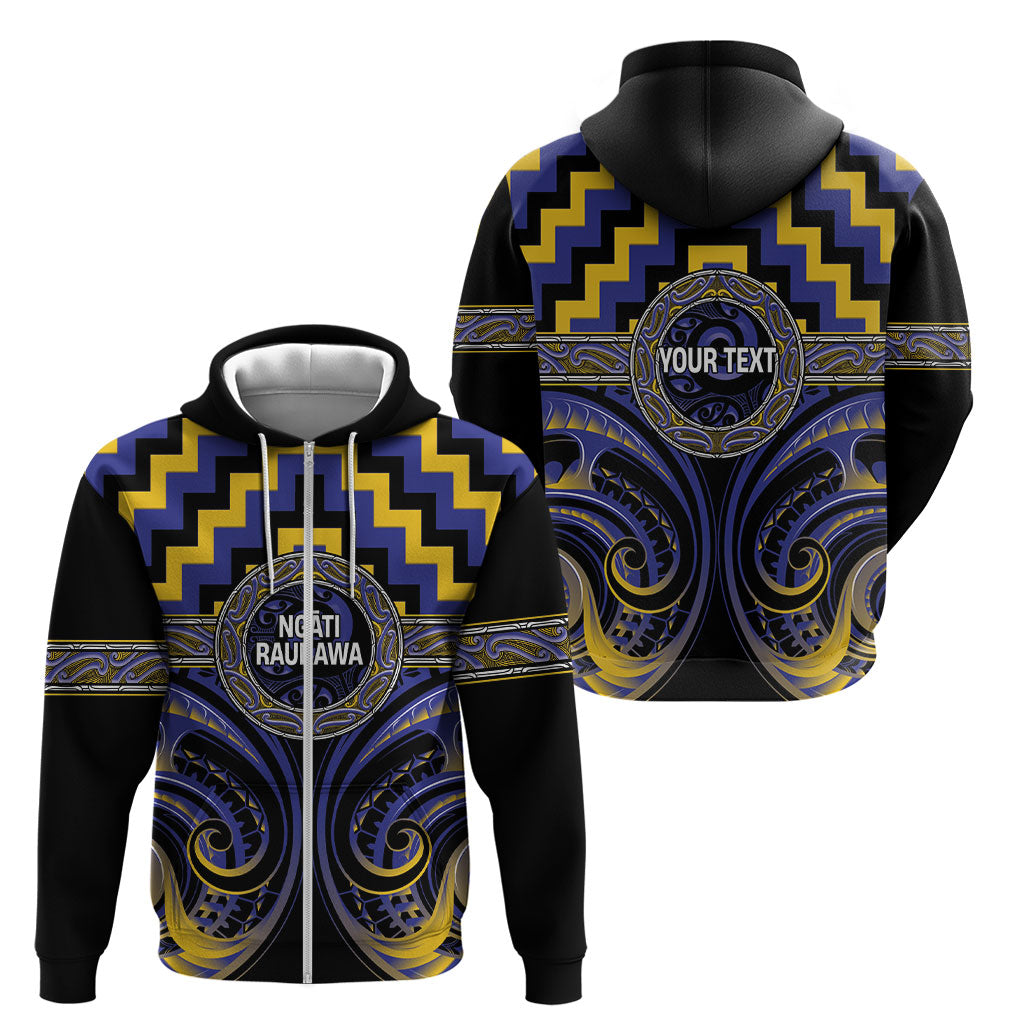 Aotearoa Ngati Raukawa Personalised Zip Hoodie Maori Iwi Poutama Puhoro Tattoo LT14 - Polynesian Pride