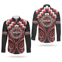 Aotearoa Ngati Toa Personalised Couples Matching Mermaid Dress and Long Sleeve Button Shirt Maori Iwi Poutama Puhoro Tattoo LT14 - Polynesian Pride