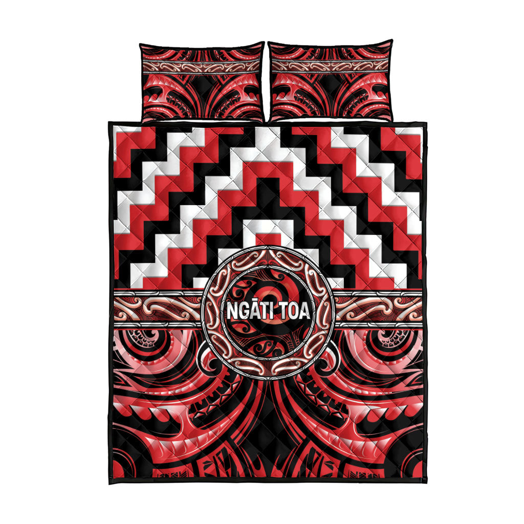 Aotearoa Ngati Toa Quilt Bed Set Maori Iwi Poutama Puhoro Tattoo LT14 - Polynesian Pride