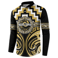 Aotearoa Ngati Tama Personalised Button Sweatshirt Maori Iwi Poutama Puhoro Tattoo LT14 - Polynesian Pride