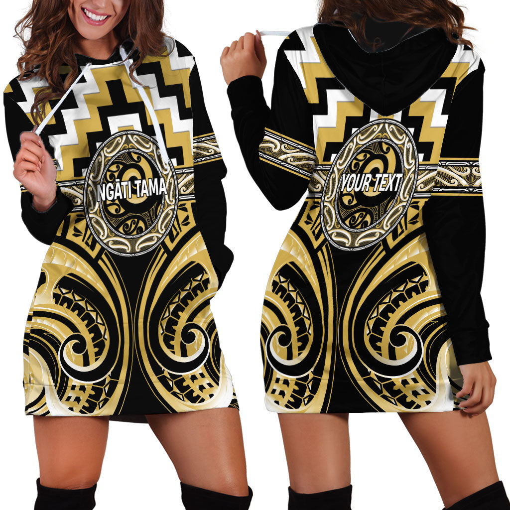 Aotearoa Ngati Tama Personalised Hoodie Dress Maori Iwi Poutama Puhoro Tattoo LT14 - Polynesian Pride