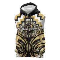 Aotearoa Ngati Tama Personalised Sleeveless Zip Hoodie Maori Iwi Poutama Puhoro Tattoo LT14 Yellow - Polynesian Pride