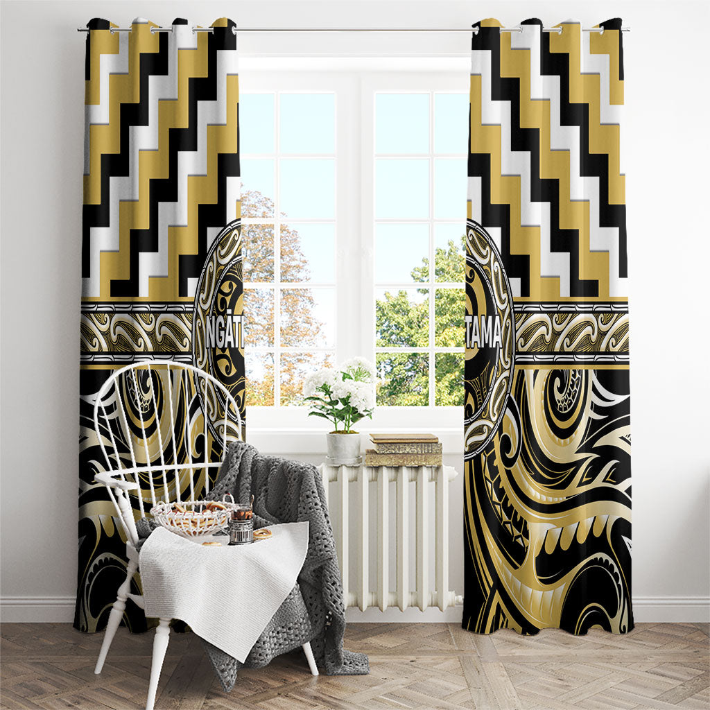 Aotearoa Ngati Tama Window Curtain Maori Iwi Poutama Puhoro Tattoo LT14 - Polynesian Pride