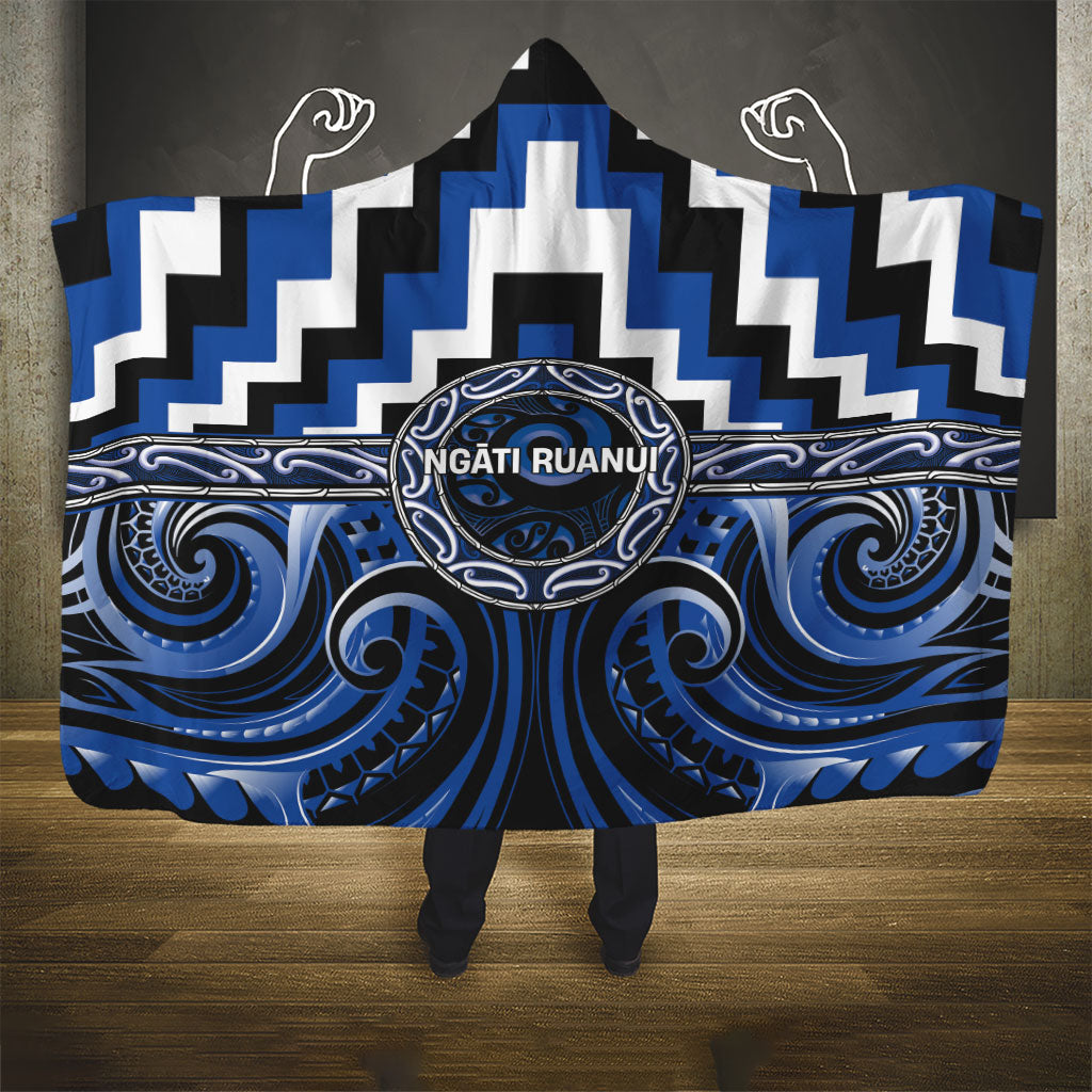Aotearoa Ngati Ruanui Hooded Blanket Maori Iwi Poutama Puhoro Tattoo LT14 - Polynesian Pride