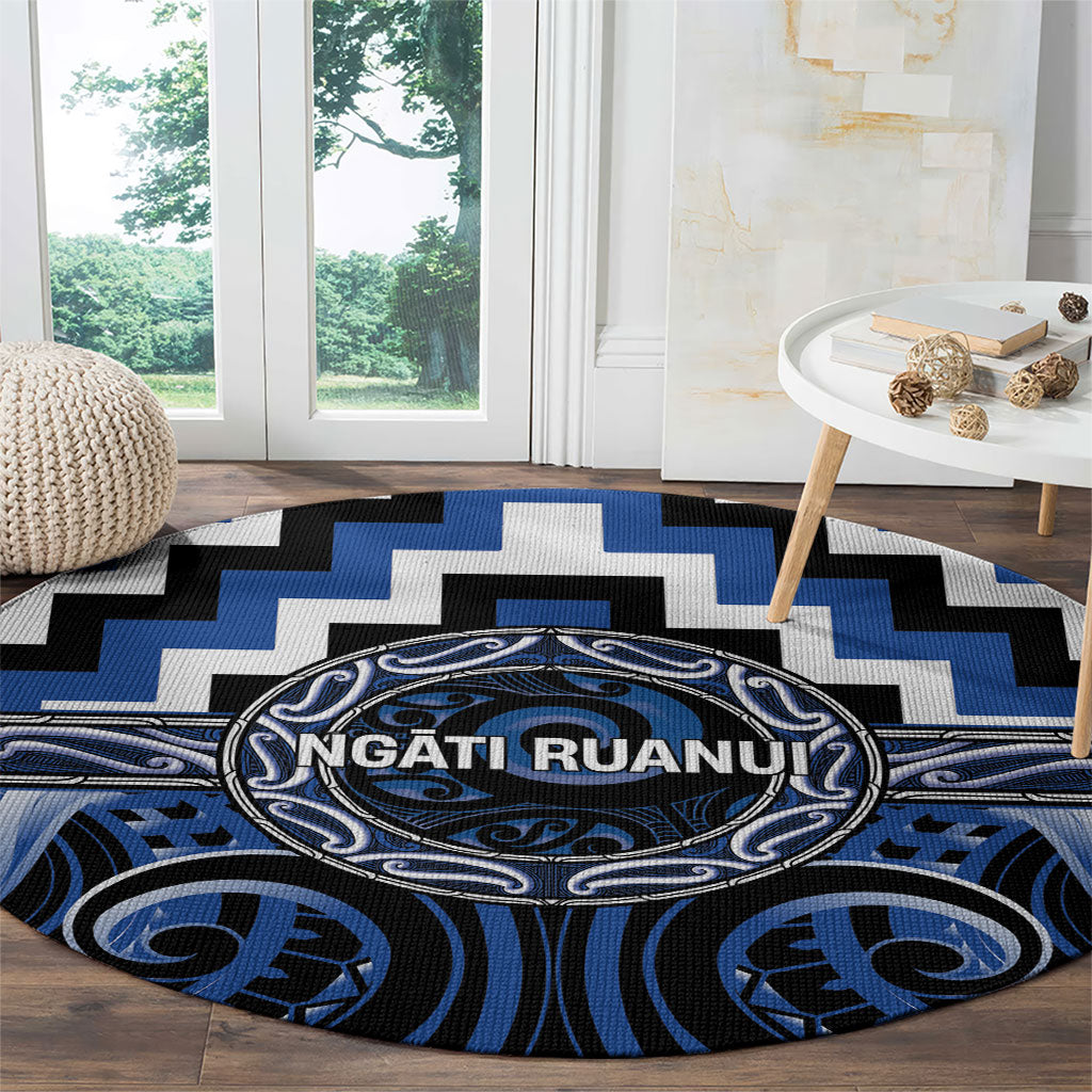 Aotearoa Ngati Ruanui Round Carpet Maori Iwi Poutama Puhoro Tattoo LT14 - Polynesian Pride
