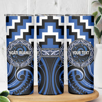 Aotearoa Ngati Ruanui Personalised Skinny Tumbler Maori Iwi Poutama Puhoro Tattoo LT14 - Polynesian Pride