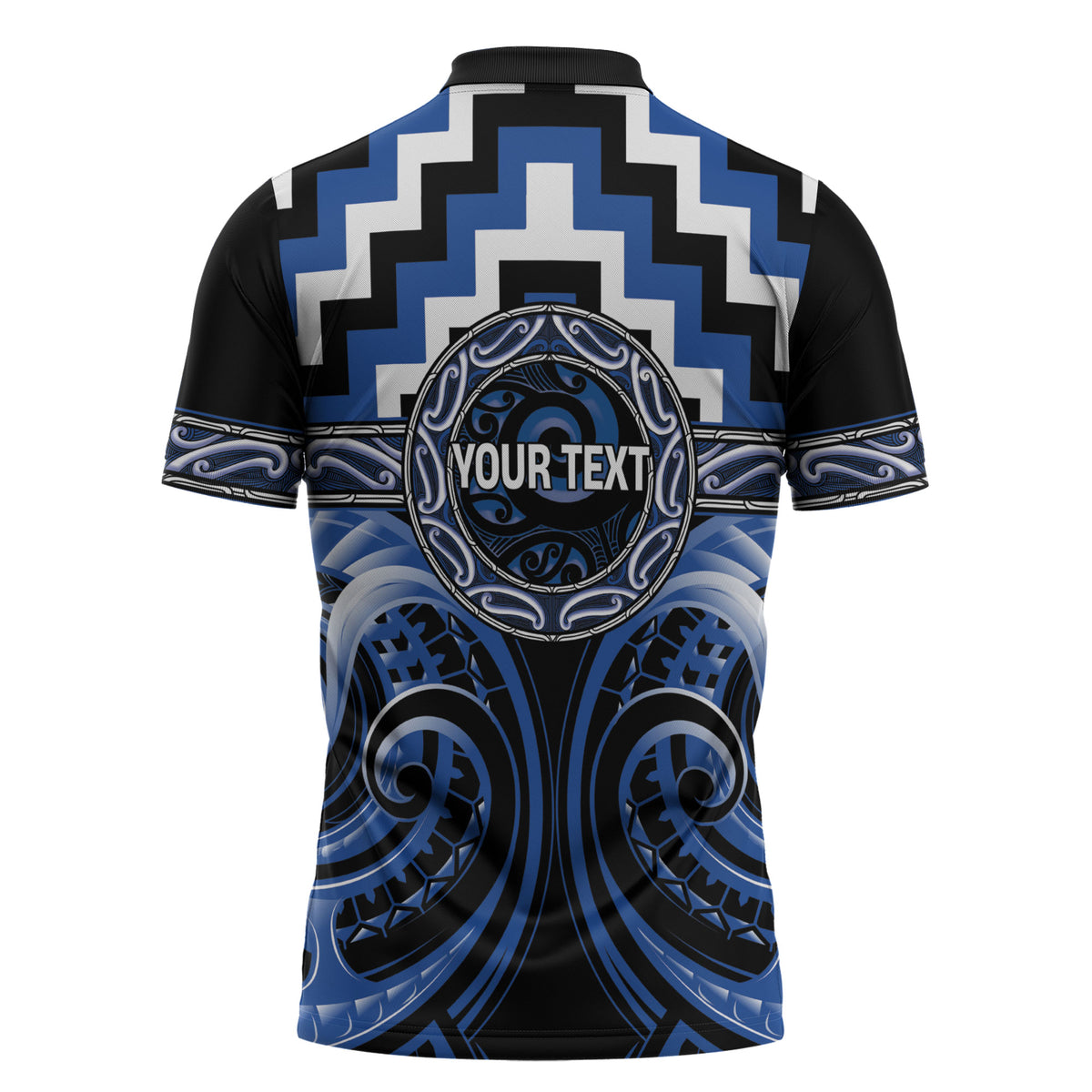 Aotearoa Ngati Ruanui Personalised Zipper Polo Shirt Maori Iwi Poutama Puhoro Tattoo LT14 - Polynesian Pride
