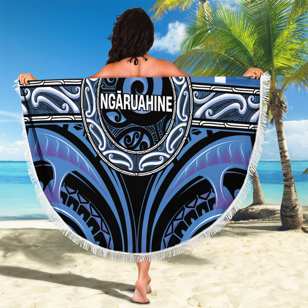 Aotearoa Ngaruahine Beach Blanket Maori Iwi Poutama Puhoro Tattoo LT14 - Polynesian Pride