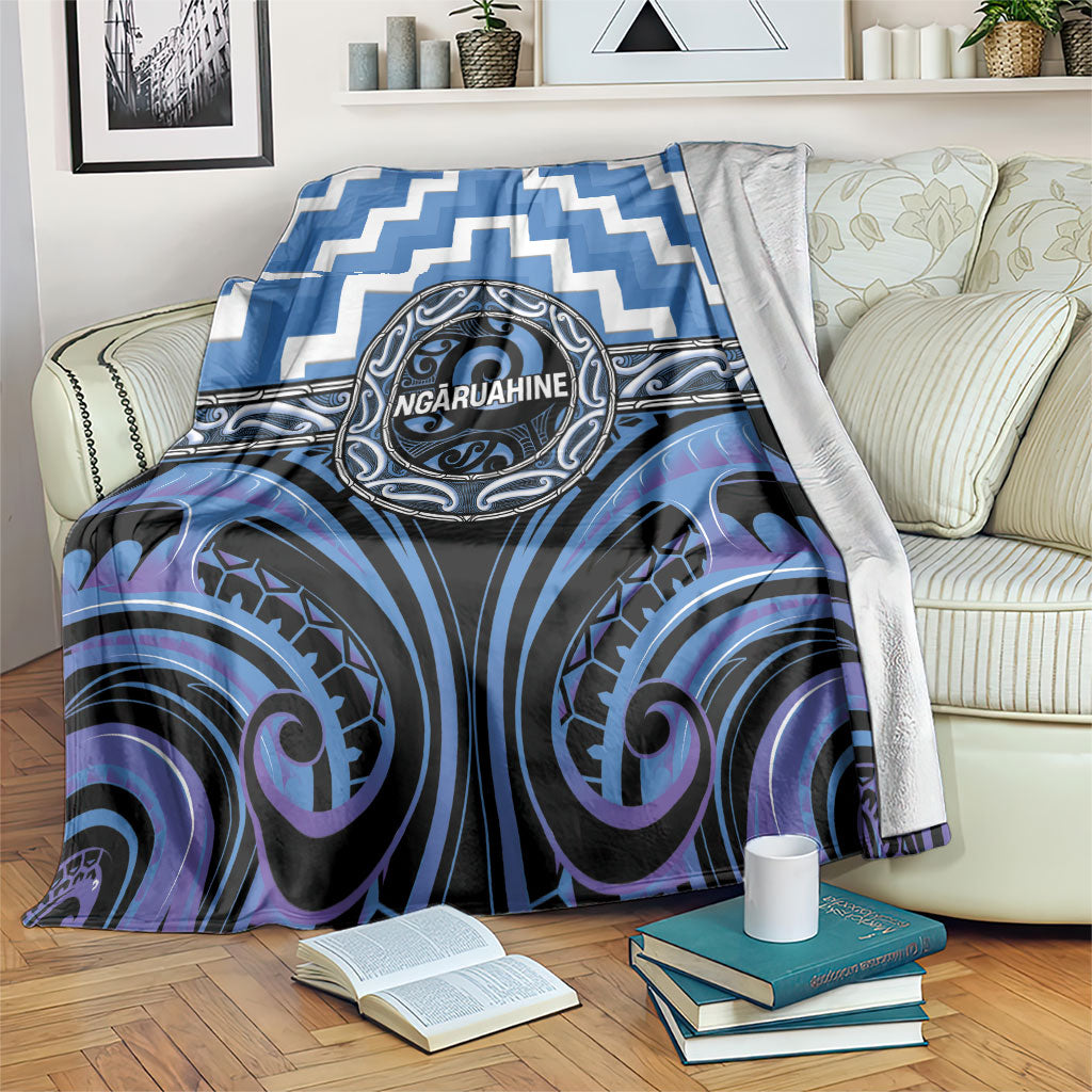 Aotearoa Ngaruahine Blanket Maori Iwi Poutama Puhoro Tattoo LT14 Blue - Polynesian Pride