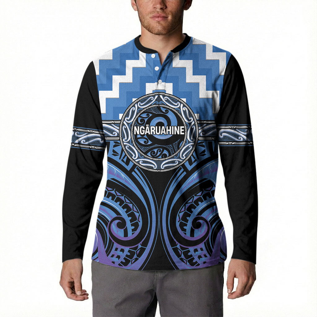 Aotearoa Ngaruahine Personalised Button Sweatshirt Maori Iwi Poutama Puhoro Tattoo LT14 - Polynesian Pride
