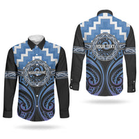 Aotearoa Ngaruahine Personalised Couples Matching Short Sleeve Bodycon Dress and Long Sleeve Button Shirt Maori Iwi Poutama Puhoro Tattoo LT14 - Polynesian Pride