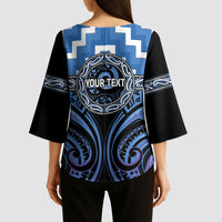 Aotearoa Ngaruahine Personalised Kimono Sleeve Blouse Maori Iwi Poutama Puhoro Tattoo LT14 - Polynesian Pride
