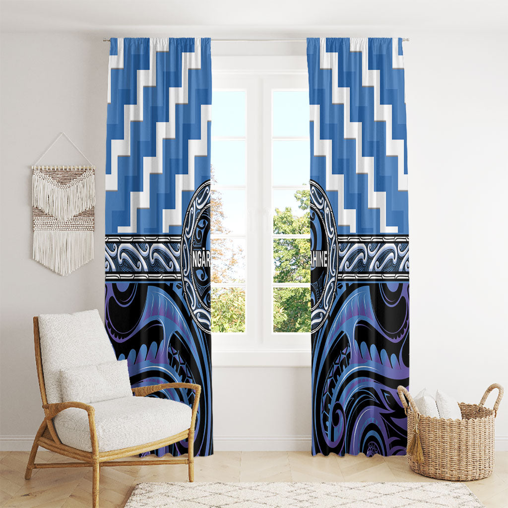 Aotearoa Ngaruahine Window Curtain Maori Iwi Poutama Puhoro Tattoo LT14 - Polynesian Pride