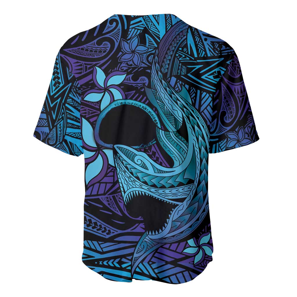 Nukuoro Atoll Baseball Jersey Polynesian Shark Tattoo Purple Gradient Vibes