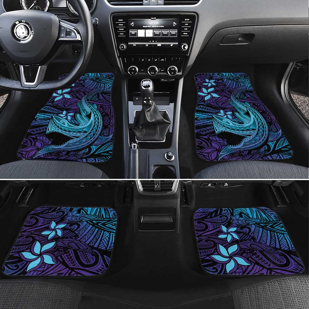 Nukuoro Atoll Car Mats Polynesian Shark Tattoo Purple Gradient Vibes