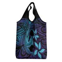 Nukuoro Atoll Grocery Bag Polynesian Shark Tattoo Purple Gradient Vibes