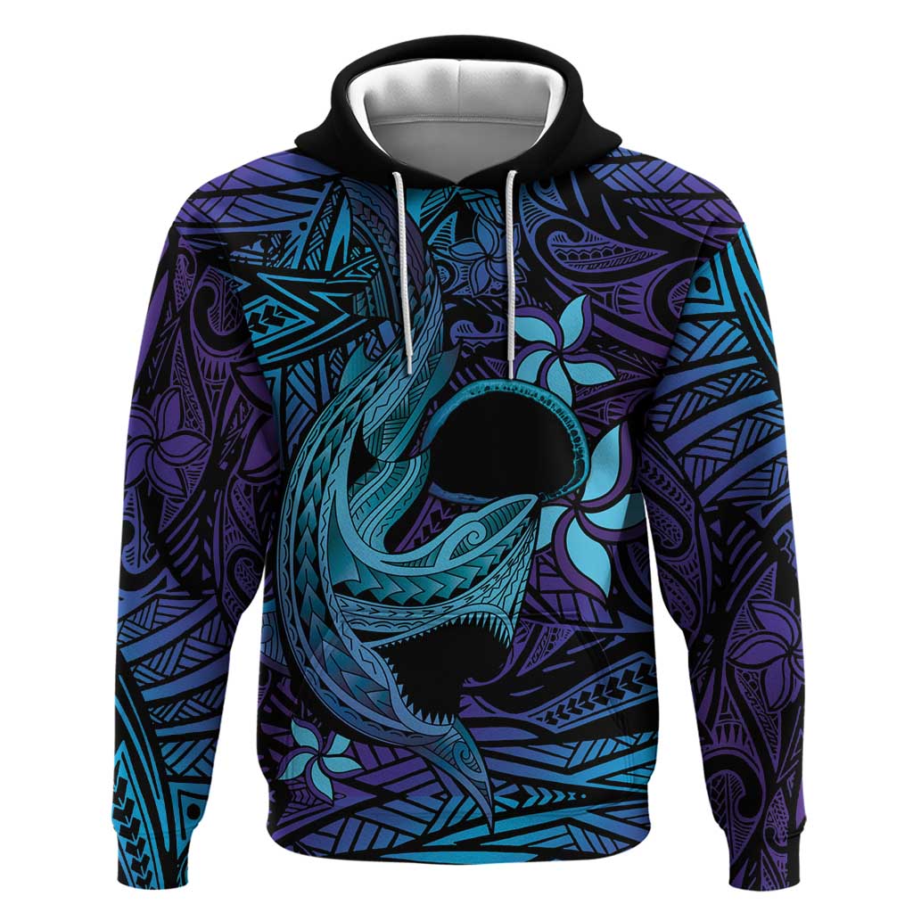 Nukuoro Atoll Hoodie Polynesian Shark Tattoo Purple Gradient Vibes