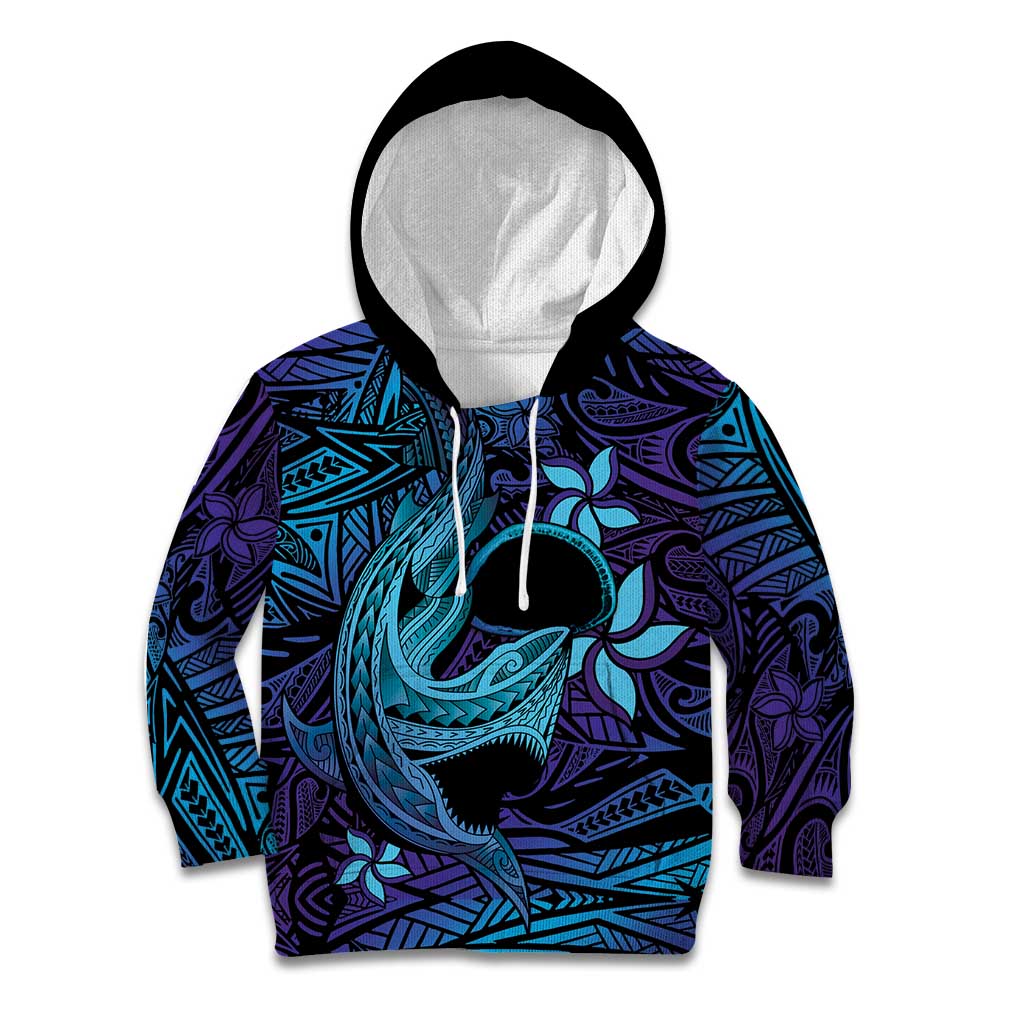 Nukuoro Atoll Kid Hoodie Polynesian Shark Tattoo Purple Gradient Vibes