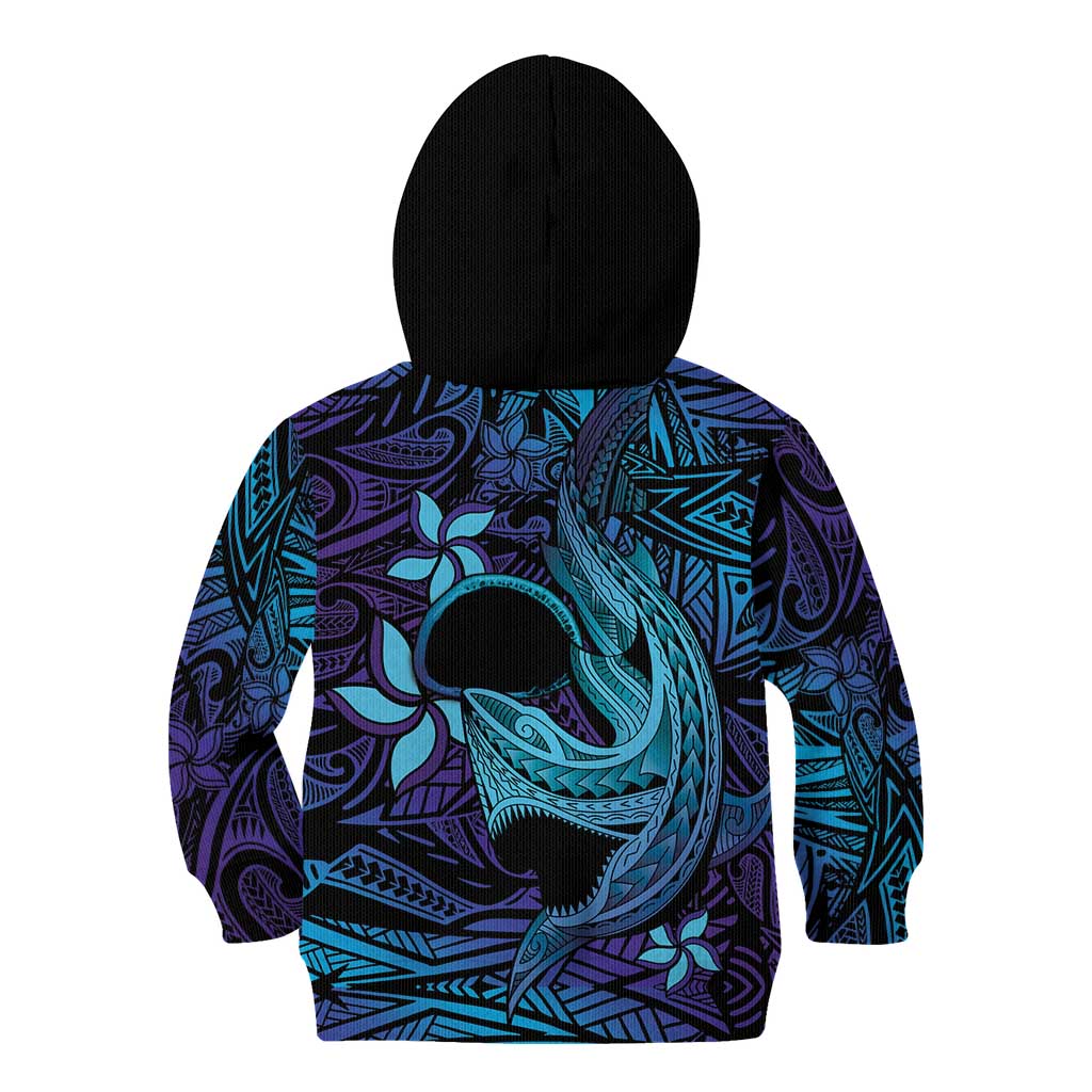 Nukuoro Atoll Kid Hoodie Polynesian Shark Tattoo Purple Gradient Vibes