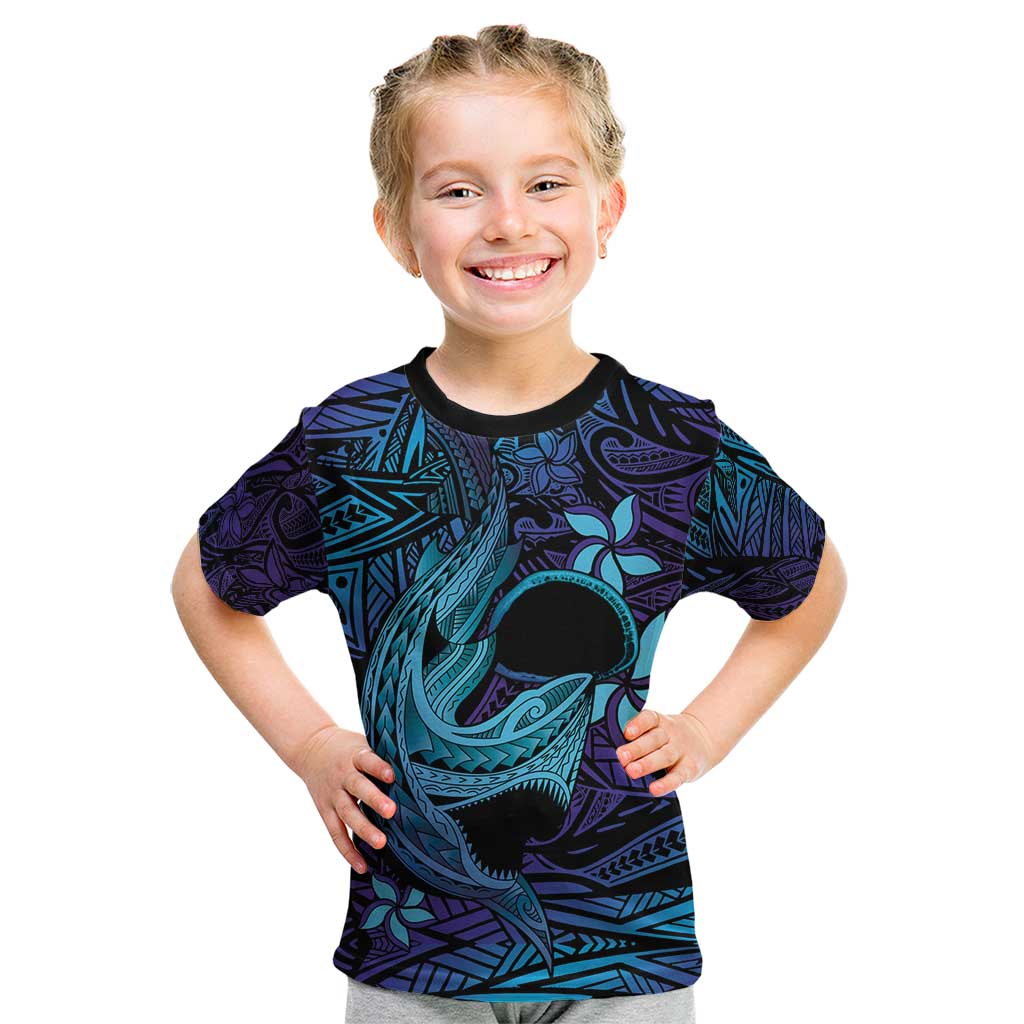 Nukuoro Atoll Kid T Shirt Polynesian Shark Tattoo Purple Gradient Vibes