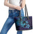 Nukuoro Atoll Leather Tote Bag Polynesian Shark Tattoo Purple Gradient Vibes