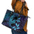 Nukuoro Atoll Leather Tote Bag Polynesian Shark Tattoo Purple Gradient Vibes