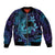 Nukuoro Atoll Sleeve Zip Bomber Jacket Polynesian Shark Tattoo Purple Gradient Vibes