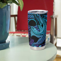 Nukuoro Atoll Tumbler Cup Polynesian Shark Tattoo Purple Gradient Vibes