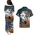 Personalised Kwajalein Atoll Couples Matching Puletasi and Hawaiian Shirt Polynesian Shark Tattoo Gradient Vibes