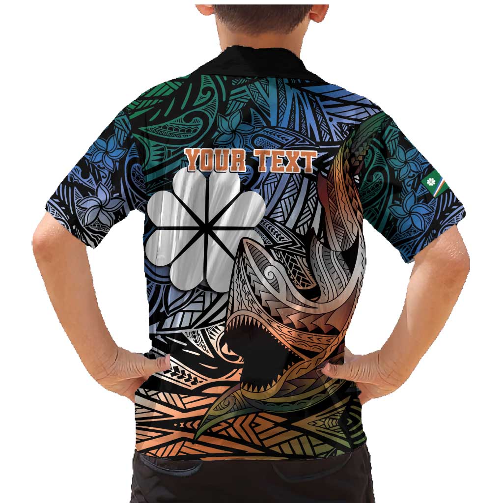 Personalised Kwajalein Atoll Family Matching Mermaid Dress and Hawaiian Shirt Polynesian Shark Tattoo Gradient Vibes LT14 - Polynesian Pride