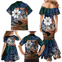 Personalised Kwajalein Atoll Family Matching Mermaid Dress and Hawaiian Shirt Polynesian Shark Tattoo Gradient Vibes LT14 - Polynesian Pride