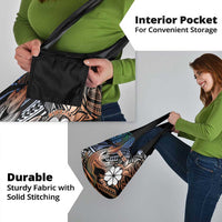 Personalised Kwajalein Atoll Grocery Bag Polynesian Shark Tattoo Gradient Vibes