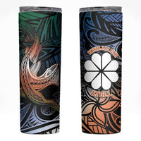Kwajalein Atoll Skinny Tumbler Polynesian Shark Tattoo Gradient Vibes