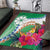 Marshall Islands Kwajalein Atoll Area Rug Curves Polynesian Mix Tropical Flowers