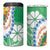 Marshall Islands Kwajalein Atoll 4 in 1 Can Cooler Tumbler Curves Polynesian Mix Tropical Flowers